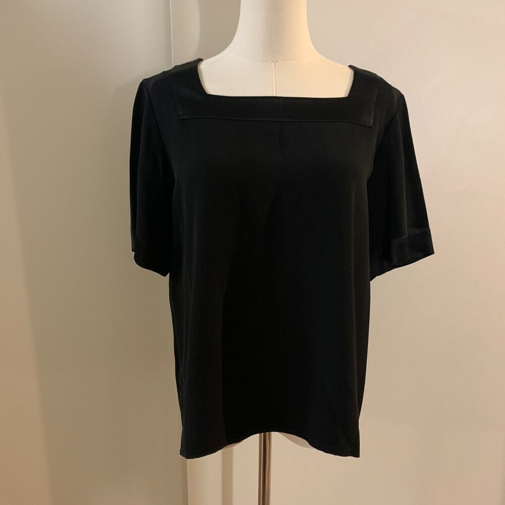 Vintage YSL Variation Black Square Neckline Blouse
